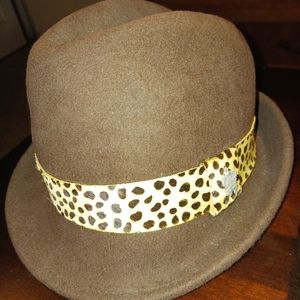Christys' Crown Series Wool Fedora Leapord Print Band One Size Fits All
